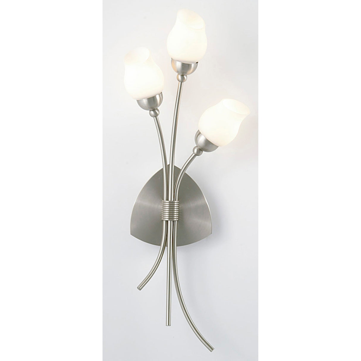 Rimini 3 Light Opal Glass Wall Light - Chrome