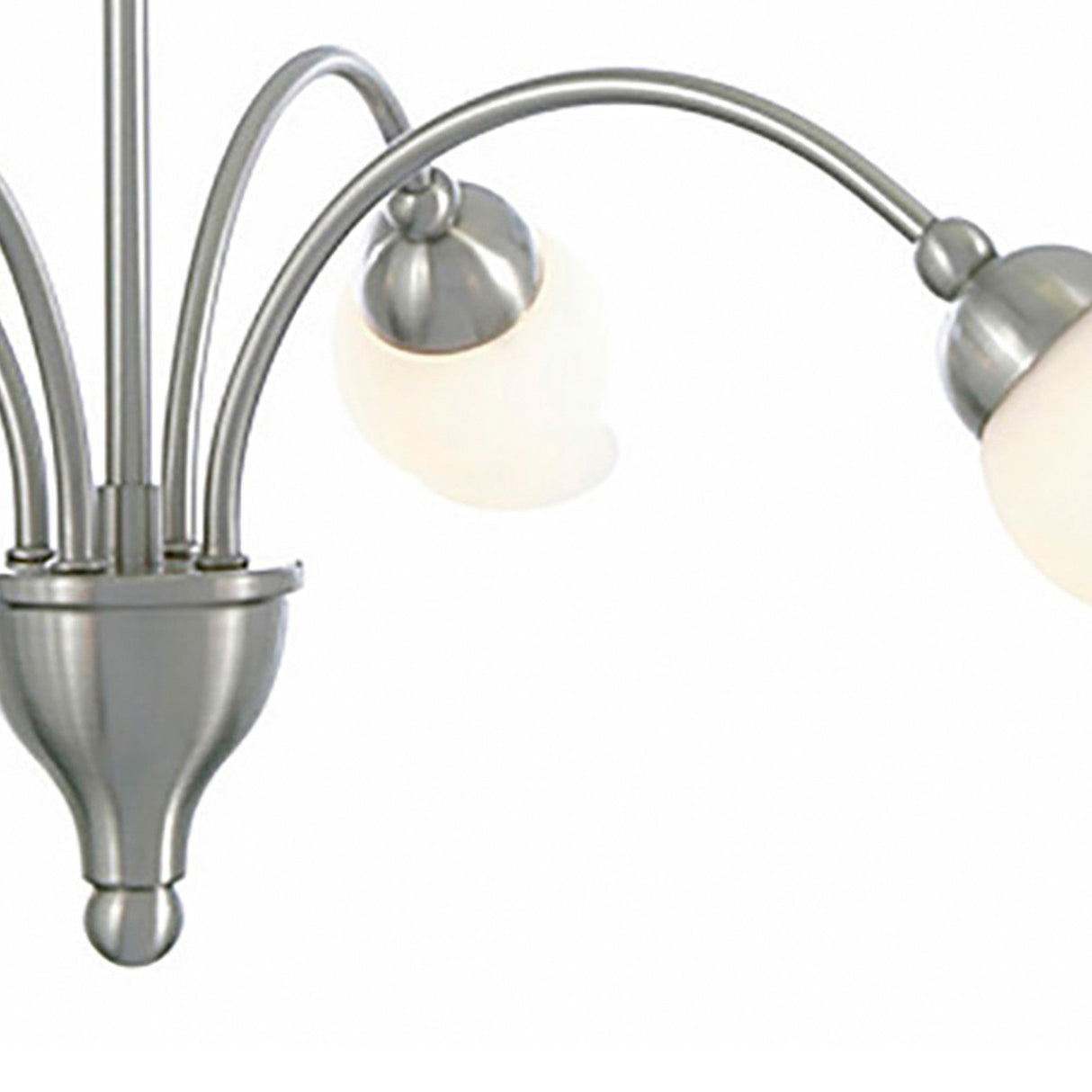 Rimini 51cm 4 Light Opal Glass Chandelier - Satin Chrome