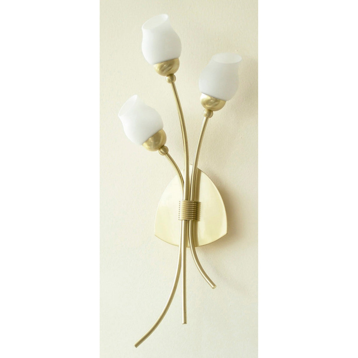 Rimini 3 Light Opal Glass Wall Light - Brass
