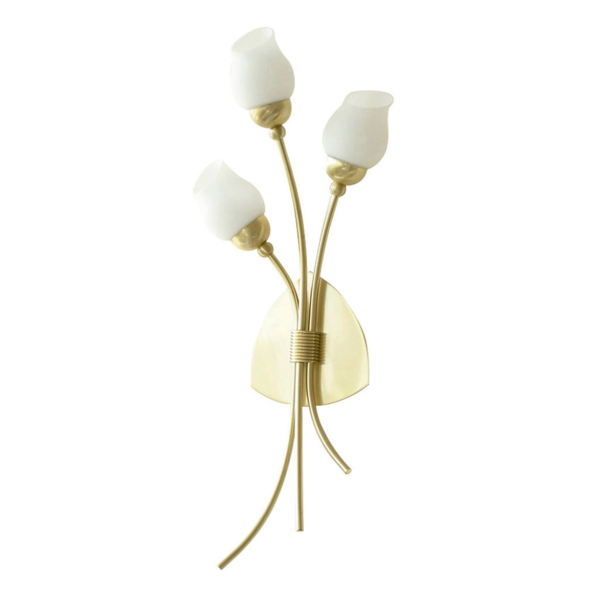 Rimini 3 Light Opal Glass Wall Light - Brass