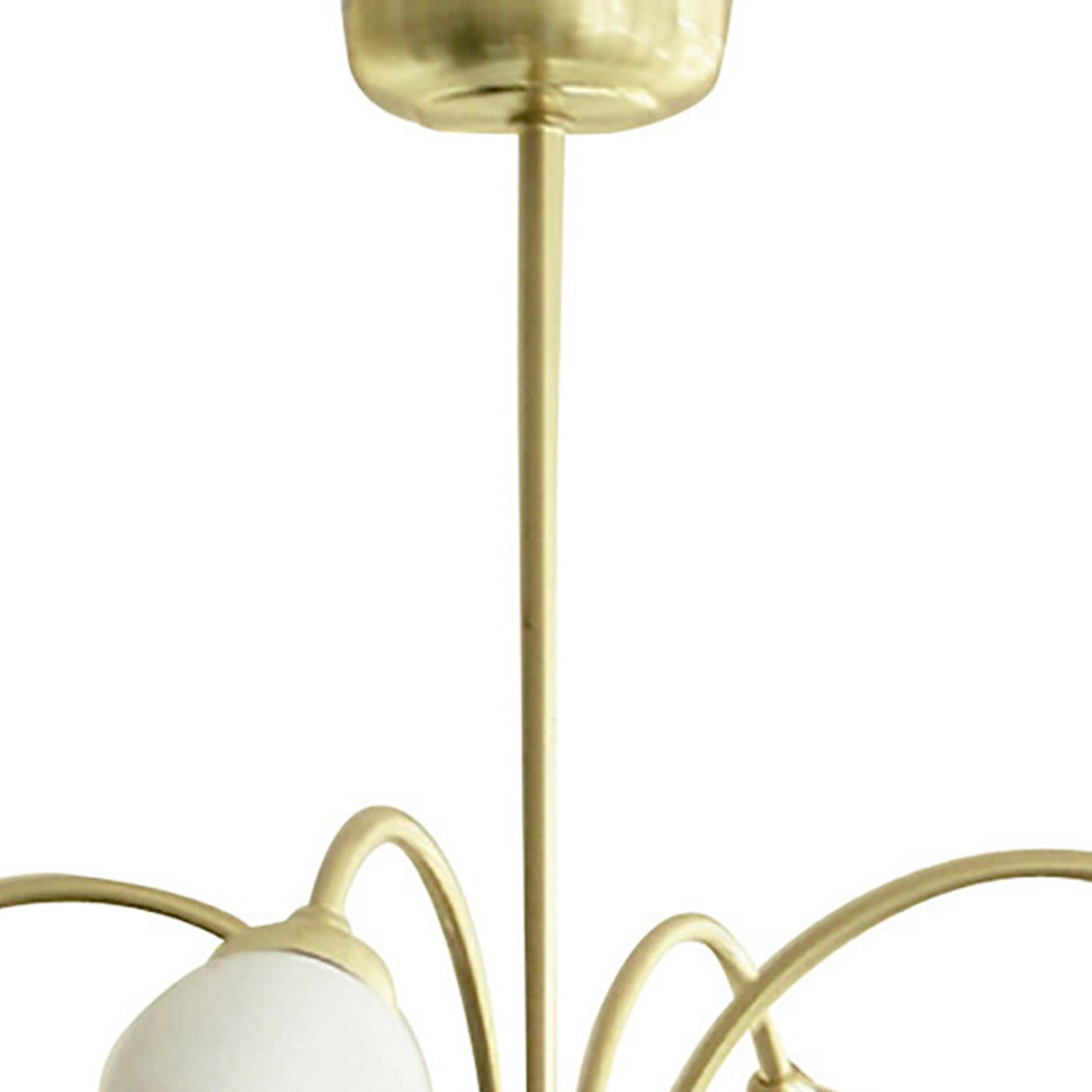 Rimini 51cm 4 Light Opal Glass Chandelier - Satin Brass