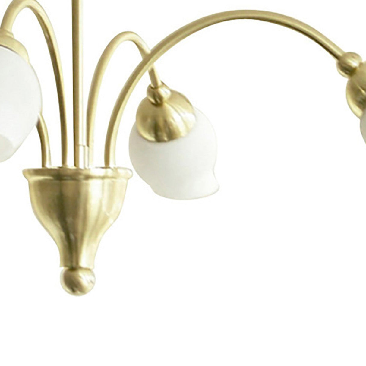 Rimini 51cm 4 Light Opal Glass Chandelier - Satin Brass