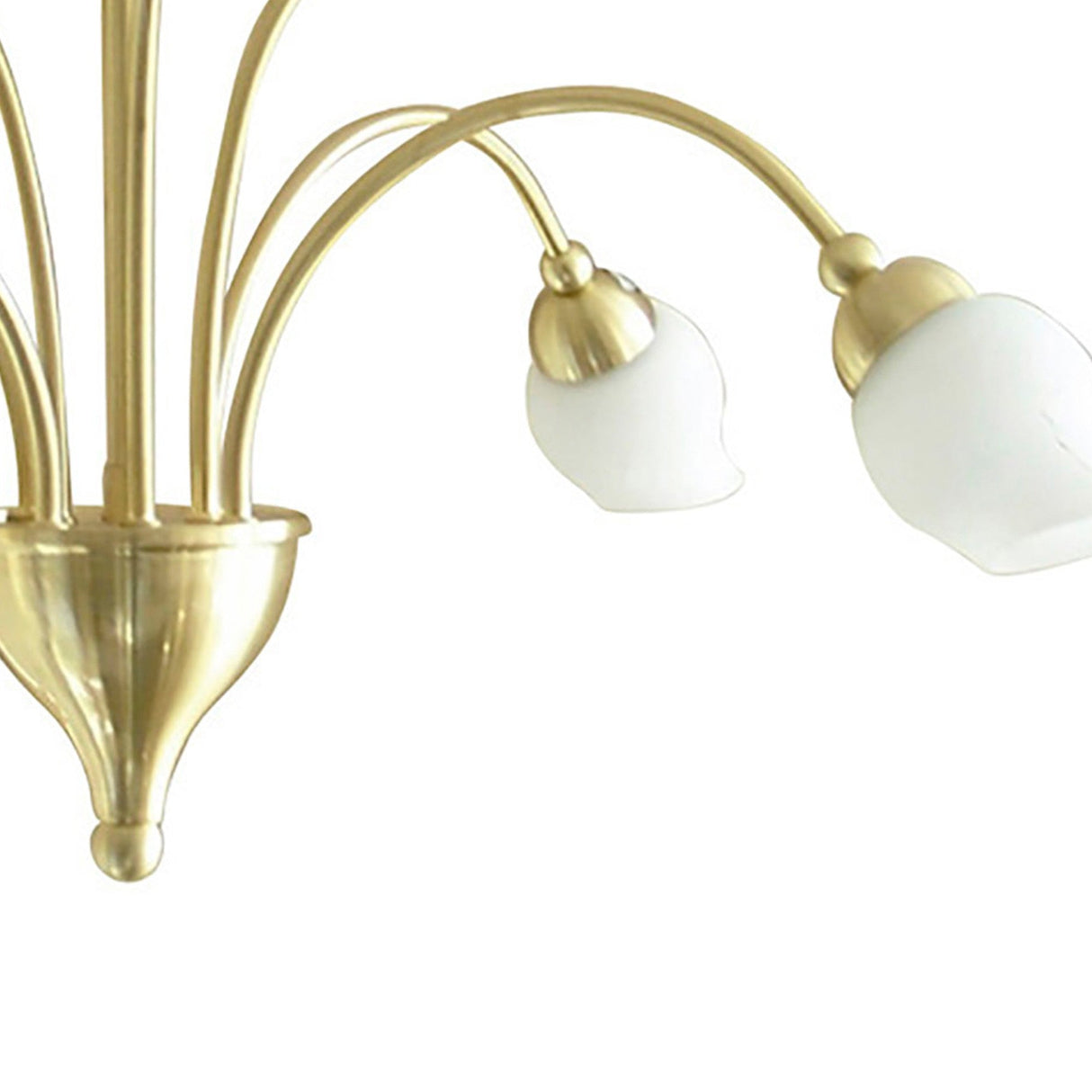 Rimini 61cm 8 Light Opal Glass Chandelier - Satin Brass