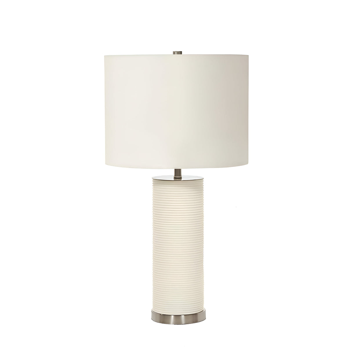 Ripple 1 Light Table Lamp - White with White Shade