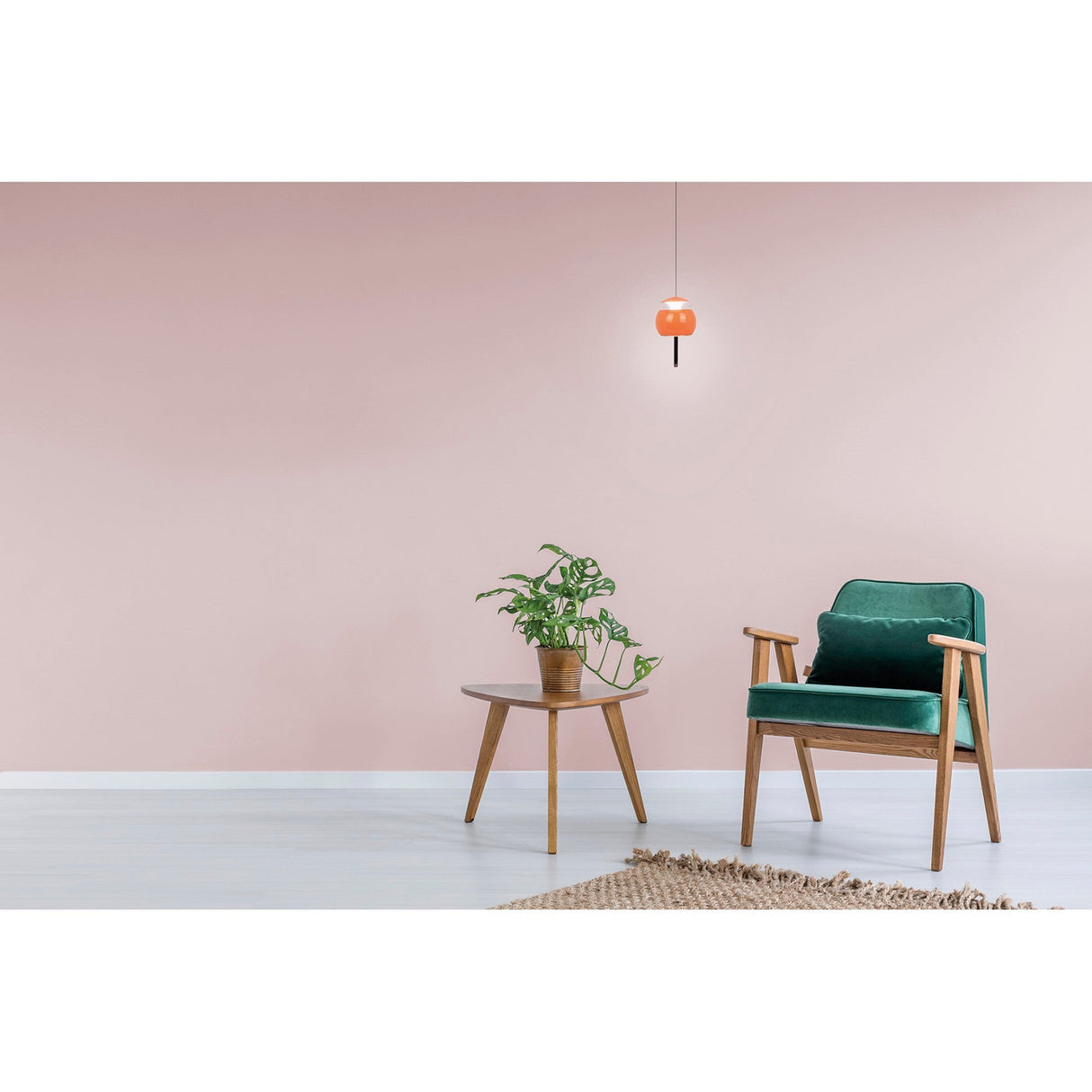 Roller 9.6cm LED Pendant Light 12W 3000K - Orange & Black