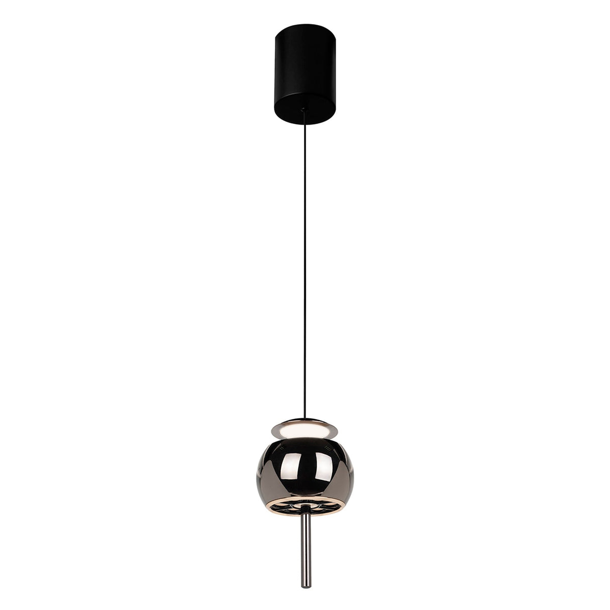Roller 9.6cm LED Pendant Light 12W 3000K - Black Chrome & Black