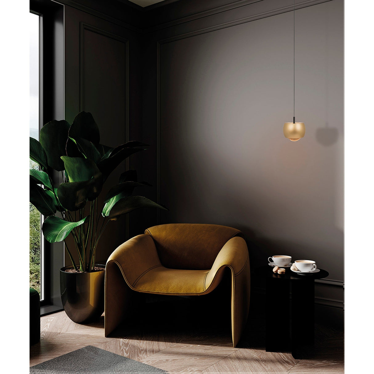 Roller 7.7cm LED Pendant Light 12W 3000K - Gold & Black