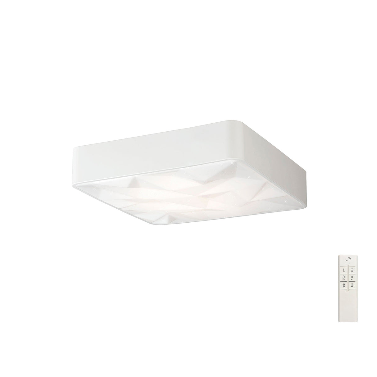 Rombos Square CCT Dimmable LED Flush Ceiling Light With Remote Control - White