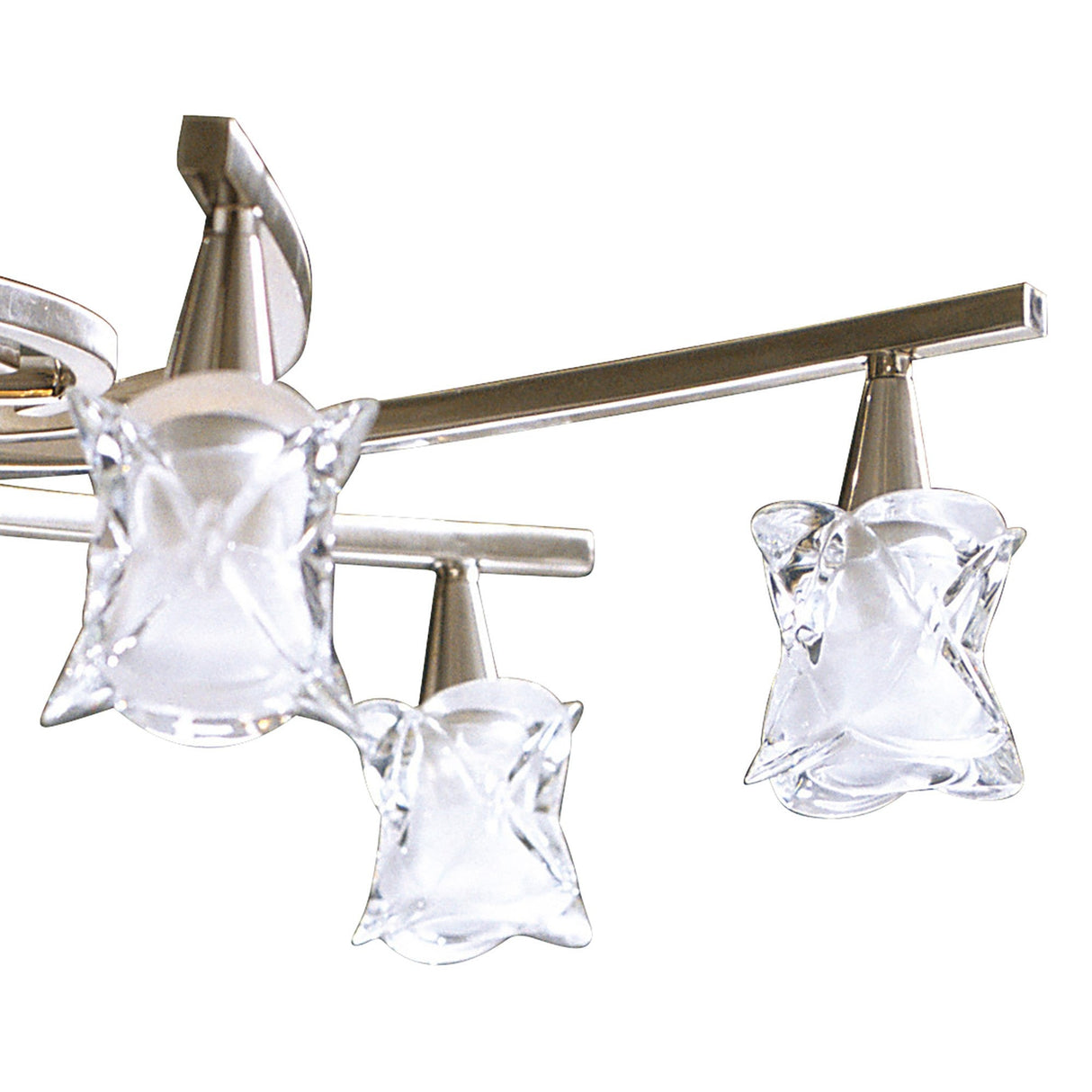 Rosa 64cm Telescopic 6 Light Chandelier/Semi-Flush Ceiling Light - Satin Nickel