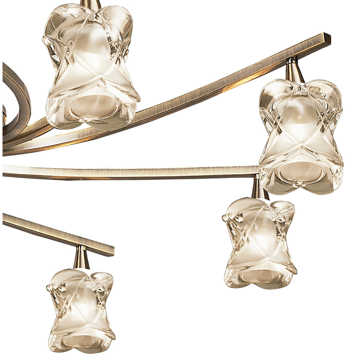 Rosa 82cm Telescopic 8 Light Chandelier - Antique Brass