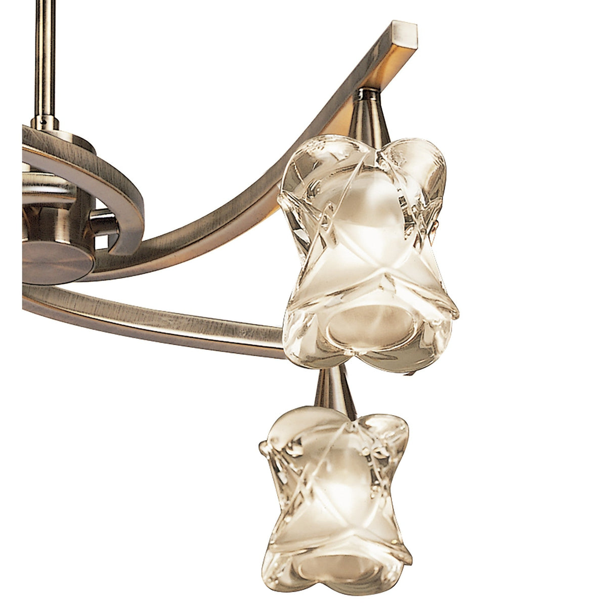 Rosa 48cm Telescopic 4 Light Chandelier/Semi-Flush Ceiling Light - Antique Brass