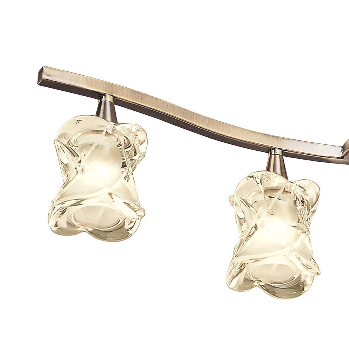 Rosa Telescopic 4 Light Linear Suspension Light - Antique Brass