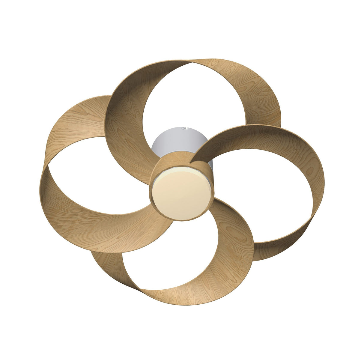 Rose CCT Dimmable LED Ceiling Retractable Fan Light With Remote Control - Brown