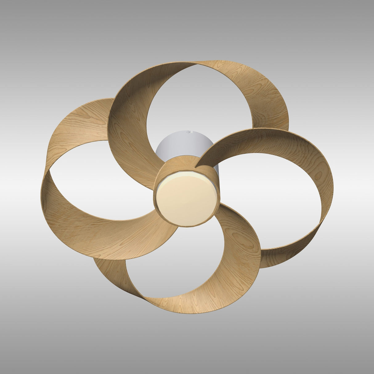 Rose CCT Dimmable LED Ceiling Retractable Fan Light With Remote Control - Brown