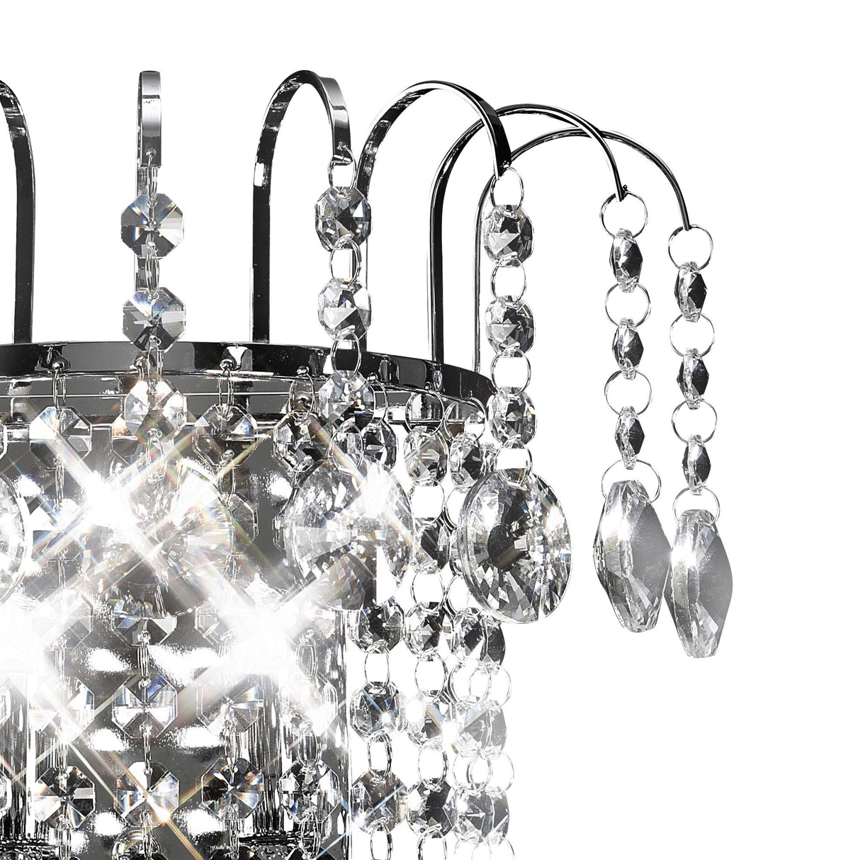 Rosina 2 Light Crystal Wall Light - Chrome