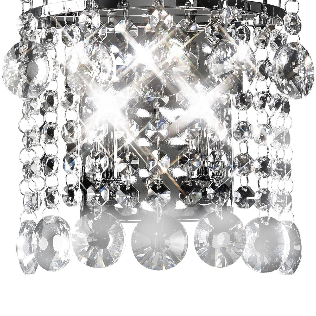 Rosina 2 Light Crystal Wall Light - Chrome