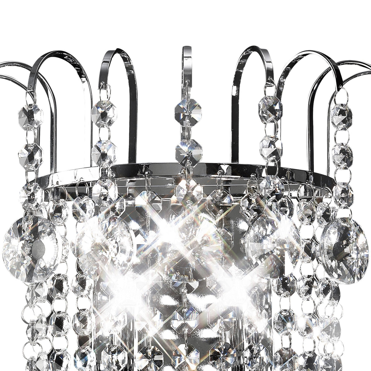 Rosina 2 Light Crystal Wall Light - Chrome