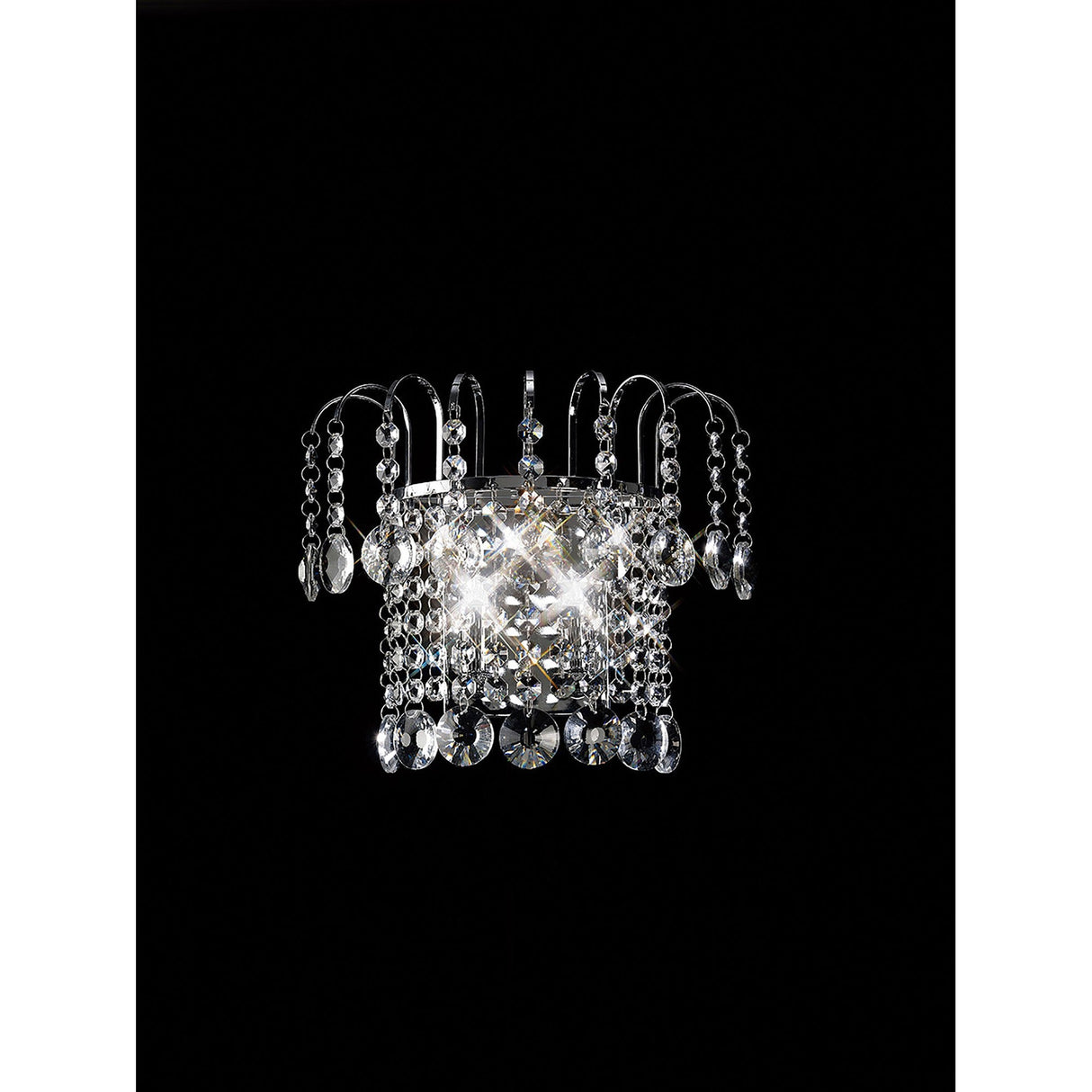Rosina 2 Light Crystal Wall Light - Chrome