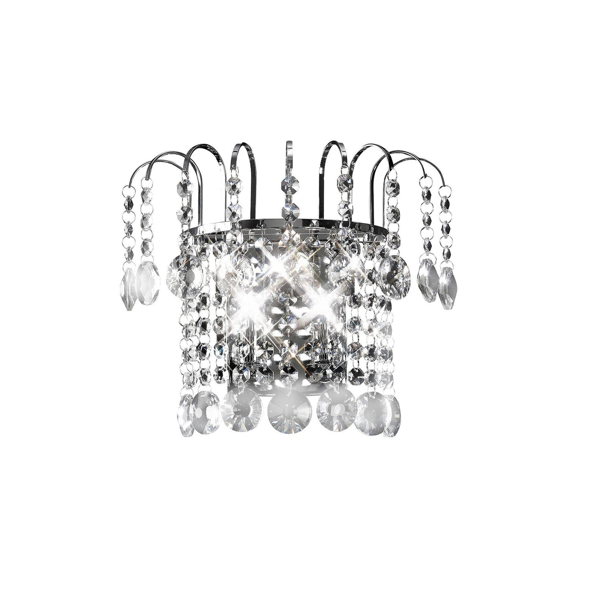 Rosina 2 Light Crystal Wall Light - Chrome