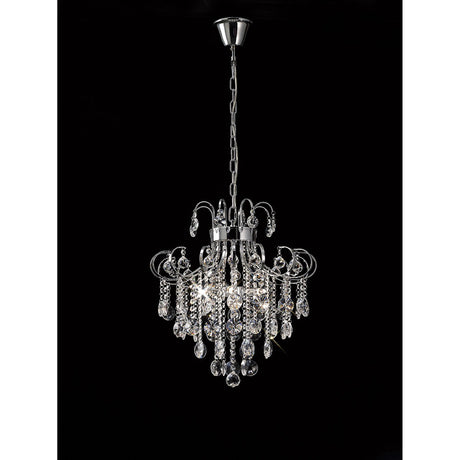 Rosina 48cm 6 Light Crystal Chandelier - Polished Chrome