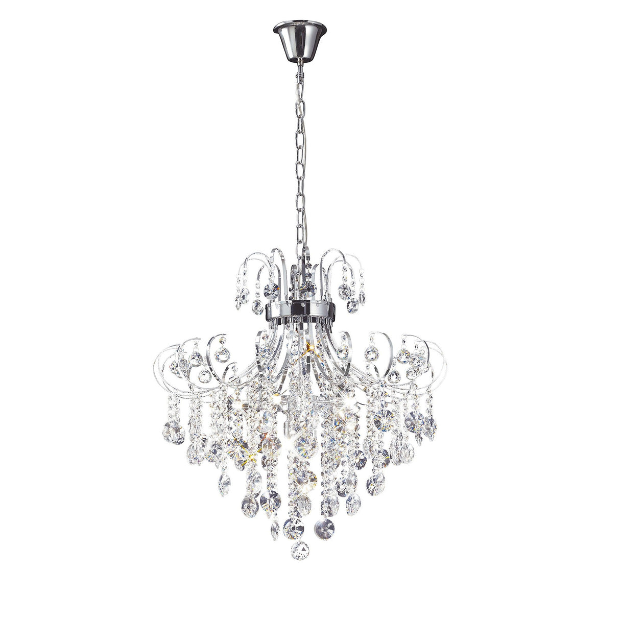 Rosina 63cm 7 Light Crystal Chandelier - Polished Chrome