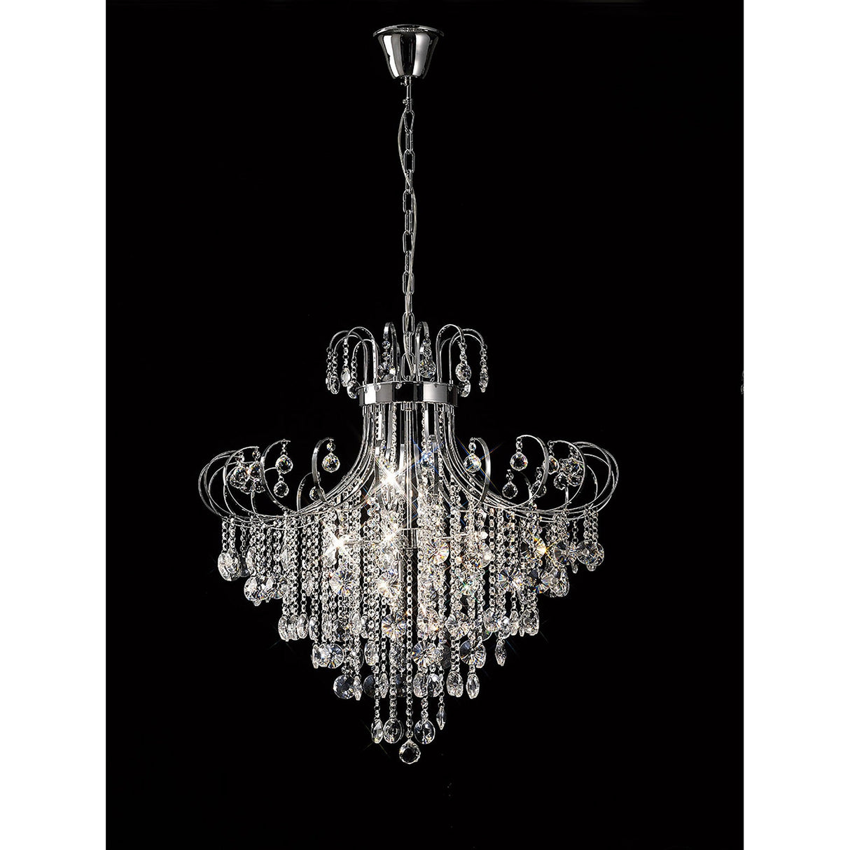Rosina 83cm 8 Light Crystal Chandelier - Polished Chrome