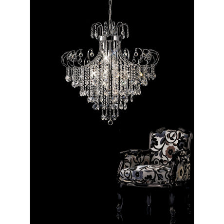 Rosina 83cm 8 Light Crystal Chandelier - Polished Chrome