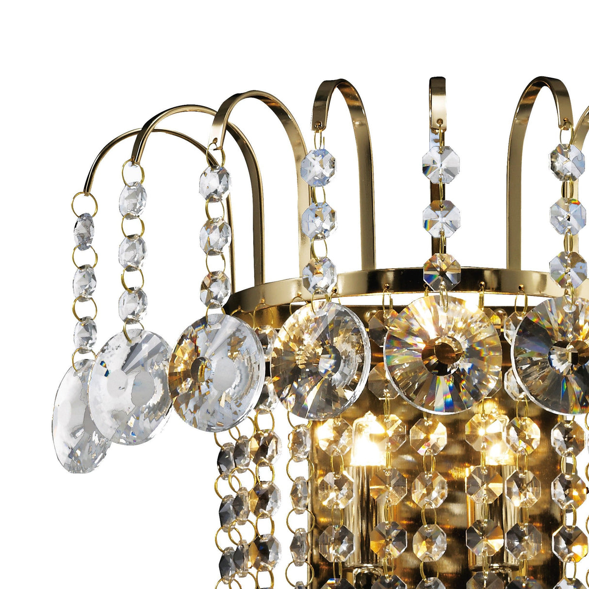 Rosina 2 Light Crystal Wall Light - Gold