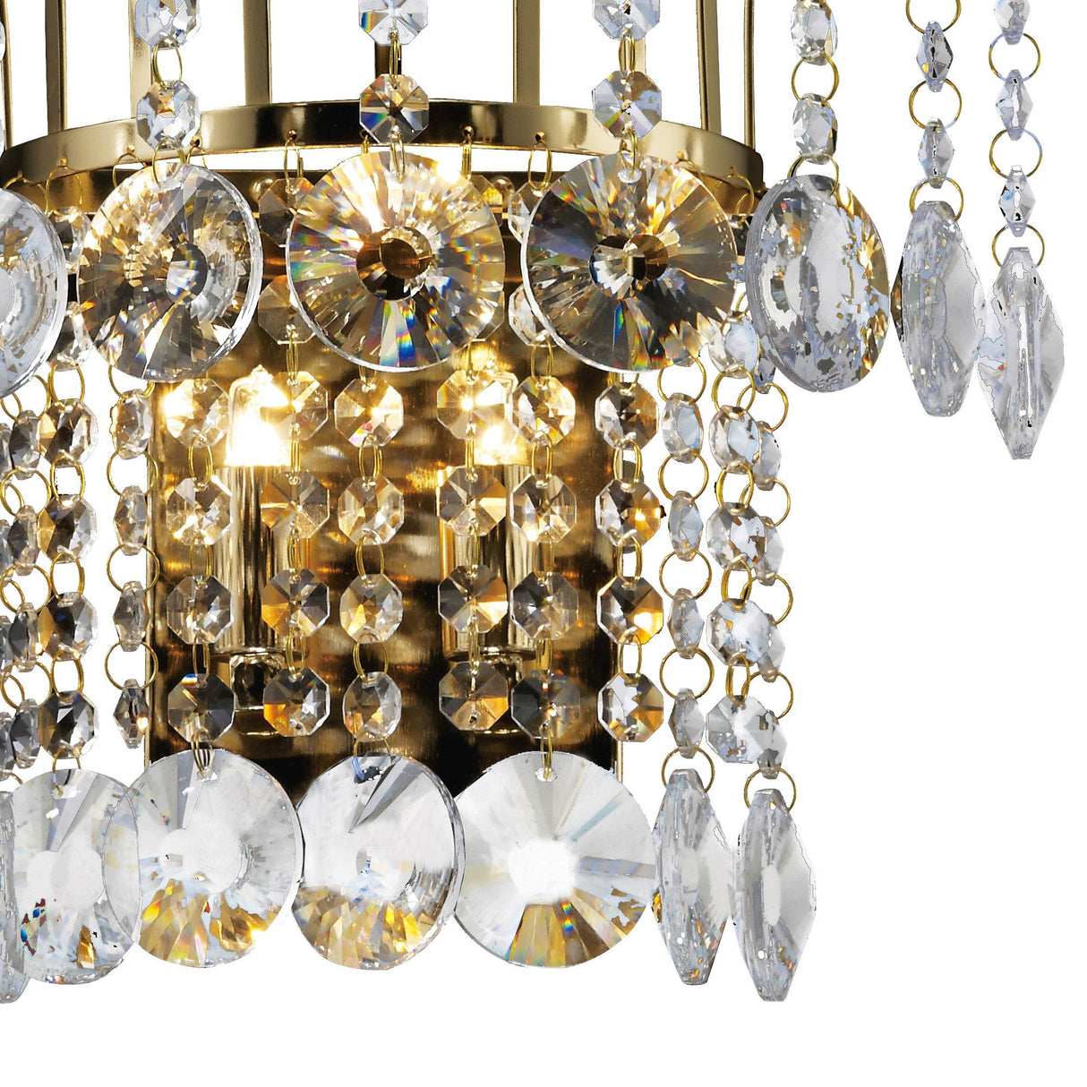 Rosina 2 Light Crystal Wall Light - Gold