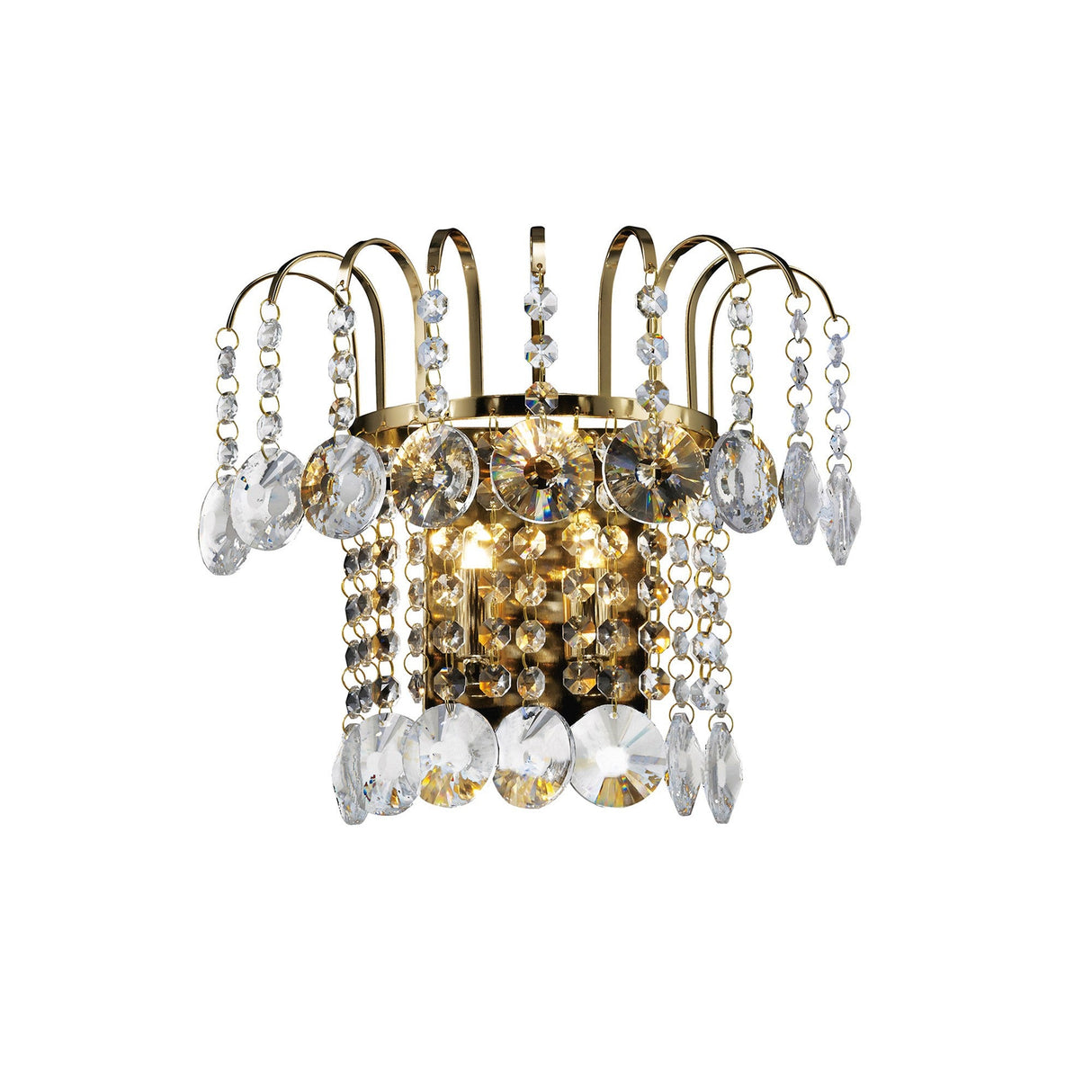 Rosina 2 Light Crystal Wall Light - Gold