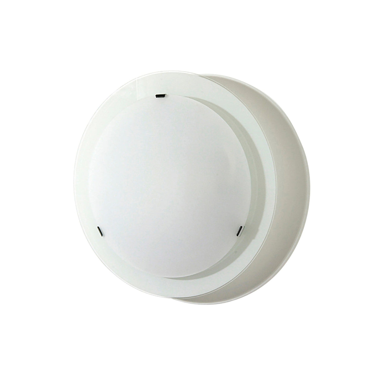 Ruby 1 Light Flush Round Opal Glass Ceiling Light - Satin Nickel