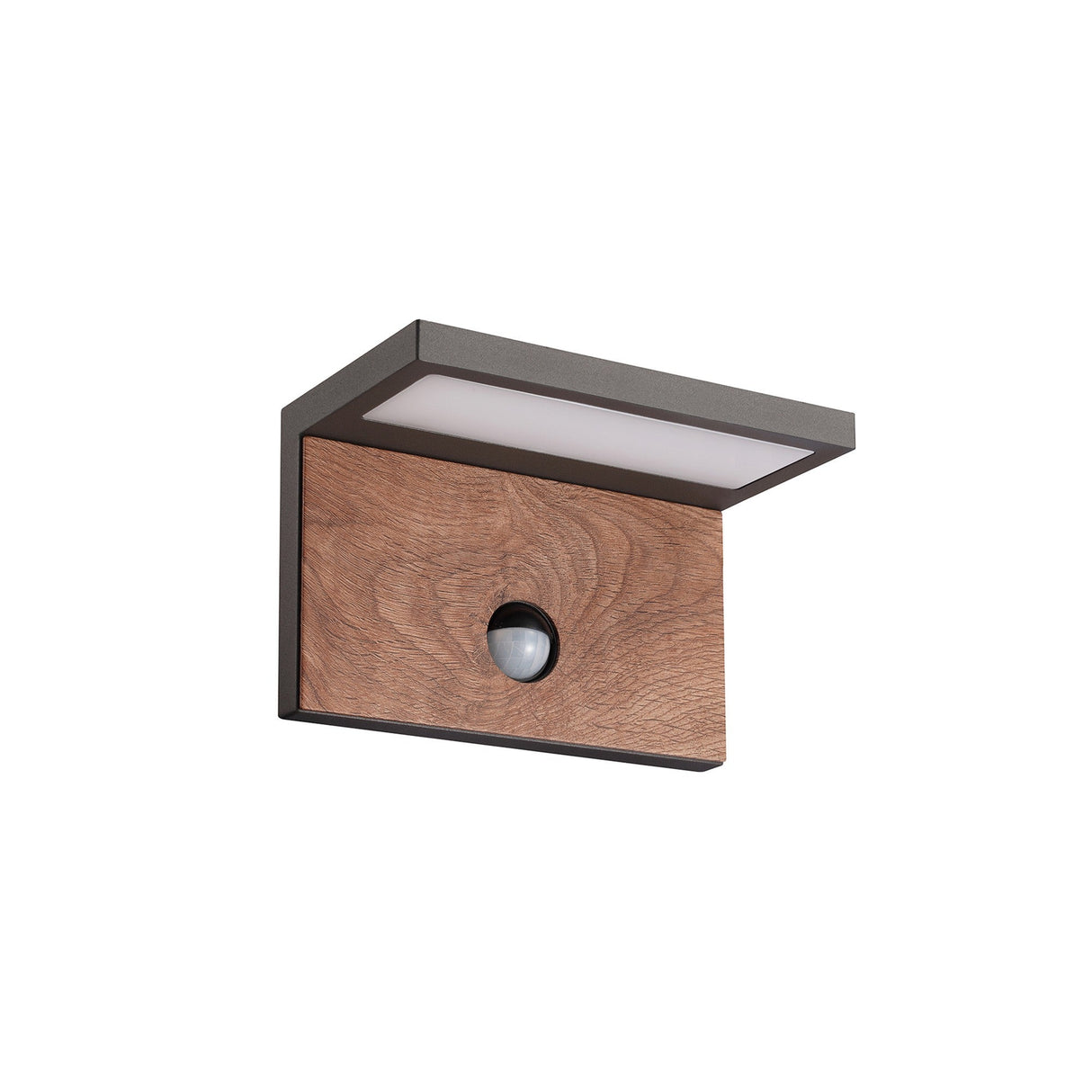 Ruka PIR Sensor Outdoor LED Wall Light - Anthracite/Brown