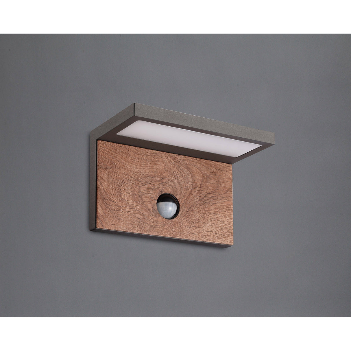Ruka PIR Sensor Outdoor LED Wall Light - Anthracite/Brown