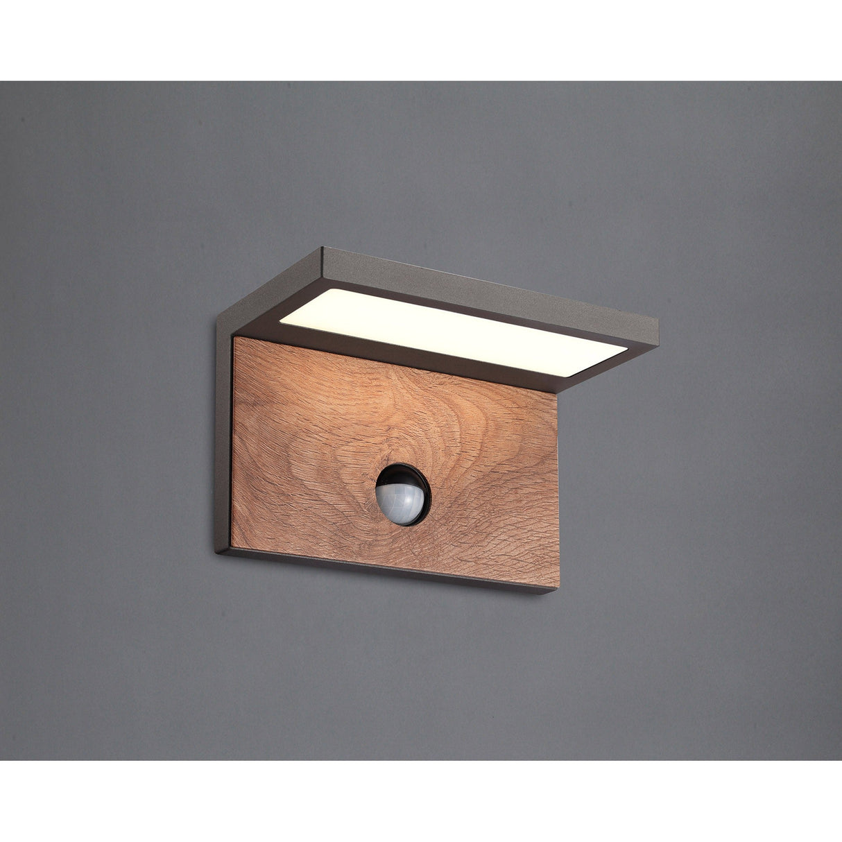 Ruka PIR Sensor Outdoor LED Wall Light - Anthracite/Brown