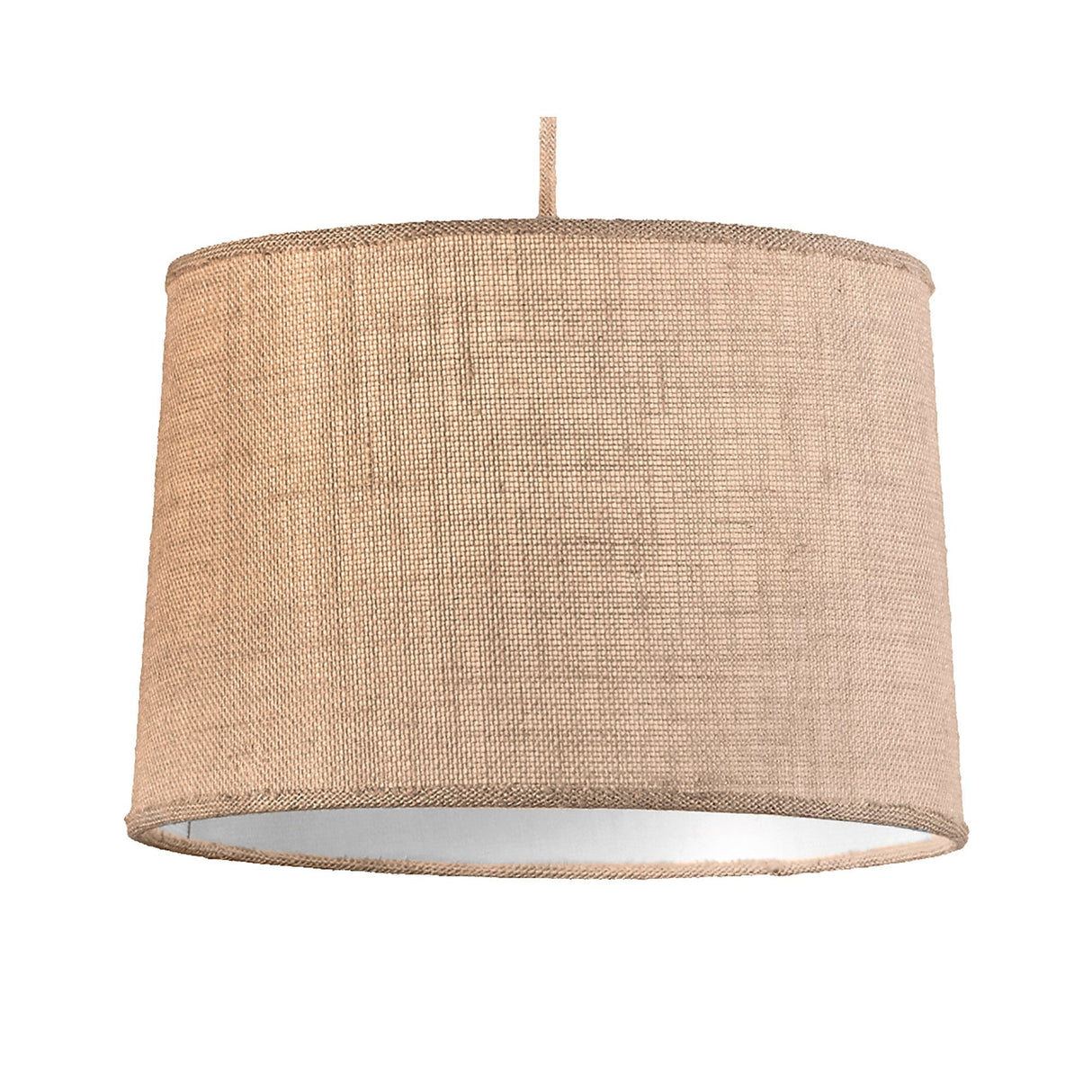 Sabina 35cm Round 1 Light Pendant Light - Brown With Linen Shade
