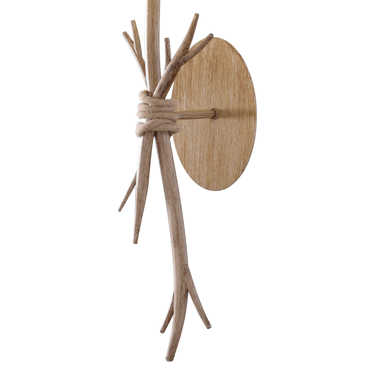 Sabina 1 Light Wall Light - Imitation Wood With Linen Shade