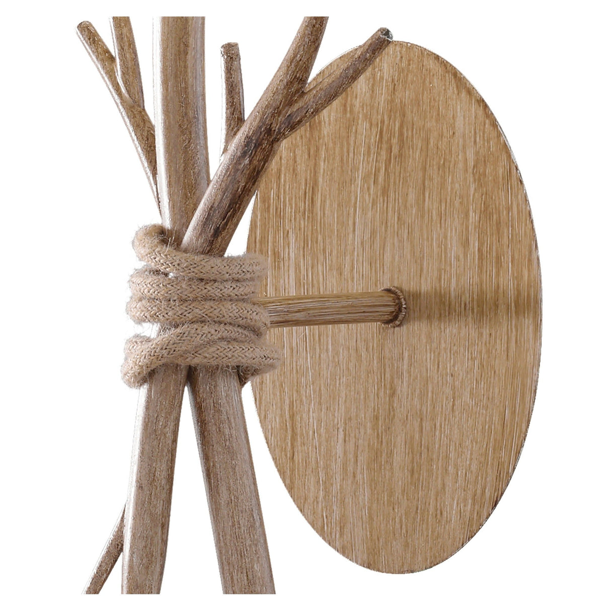 Sabina 1 Light Wall Light - Imitation Wood With Linen Shade