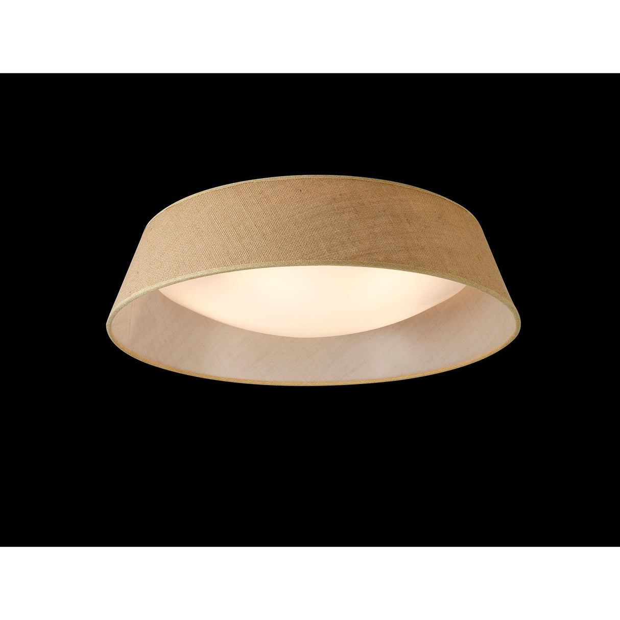 Sabina 5 Light Flush Ceiling Light - Brown With Linen Shade