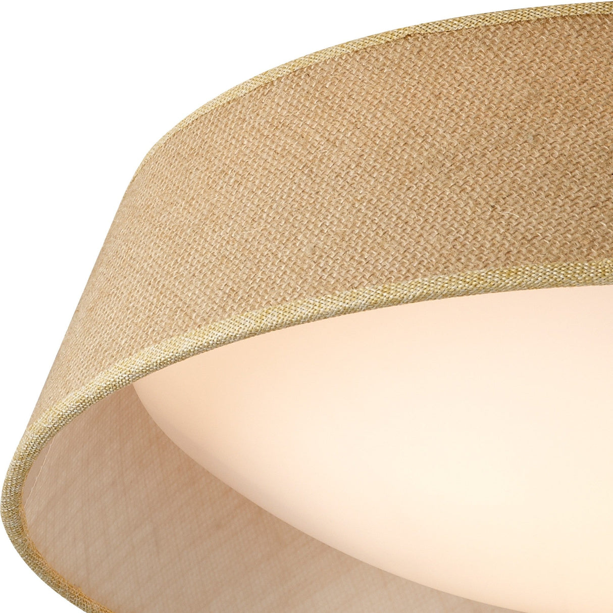 Sabina 3 Light Flush Ceiling Light - Brown With Linen Shade