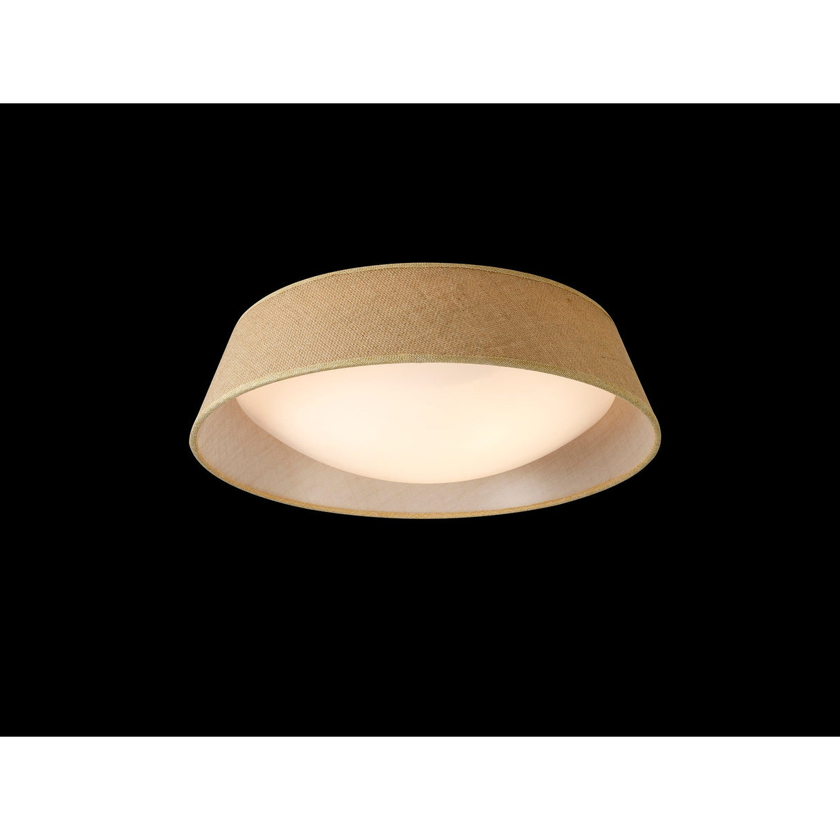 Sabina 3 Light Flush Ceiling Light - Brown With Linen Shade