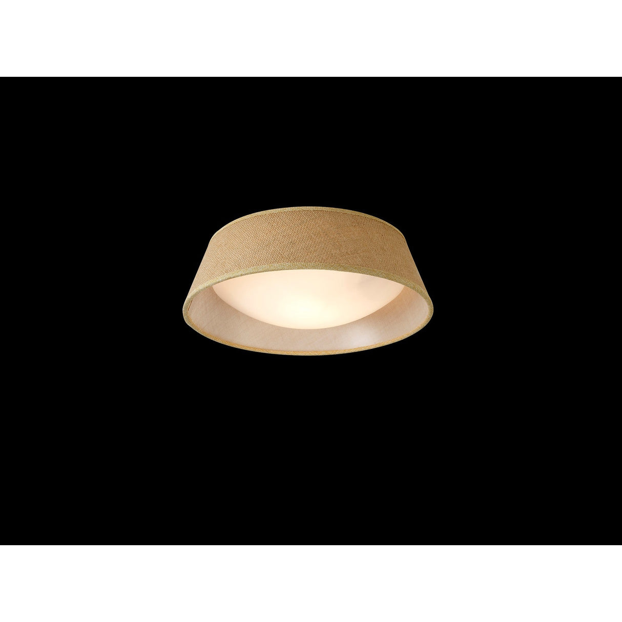Sabina 2 Light Flush Ceiling Light - Brown With Linen Shade