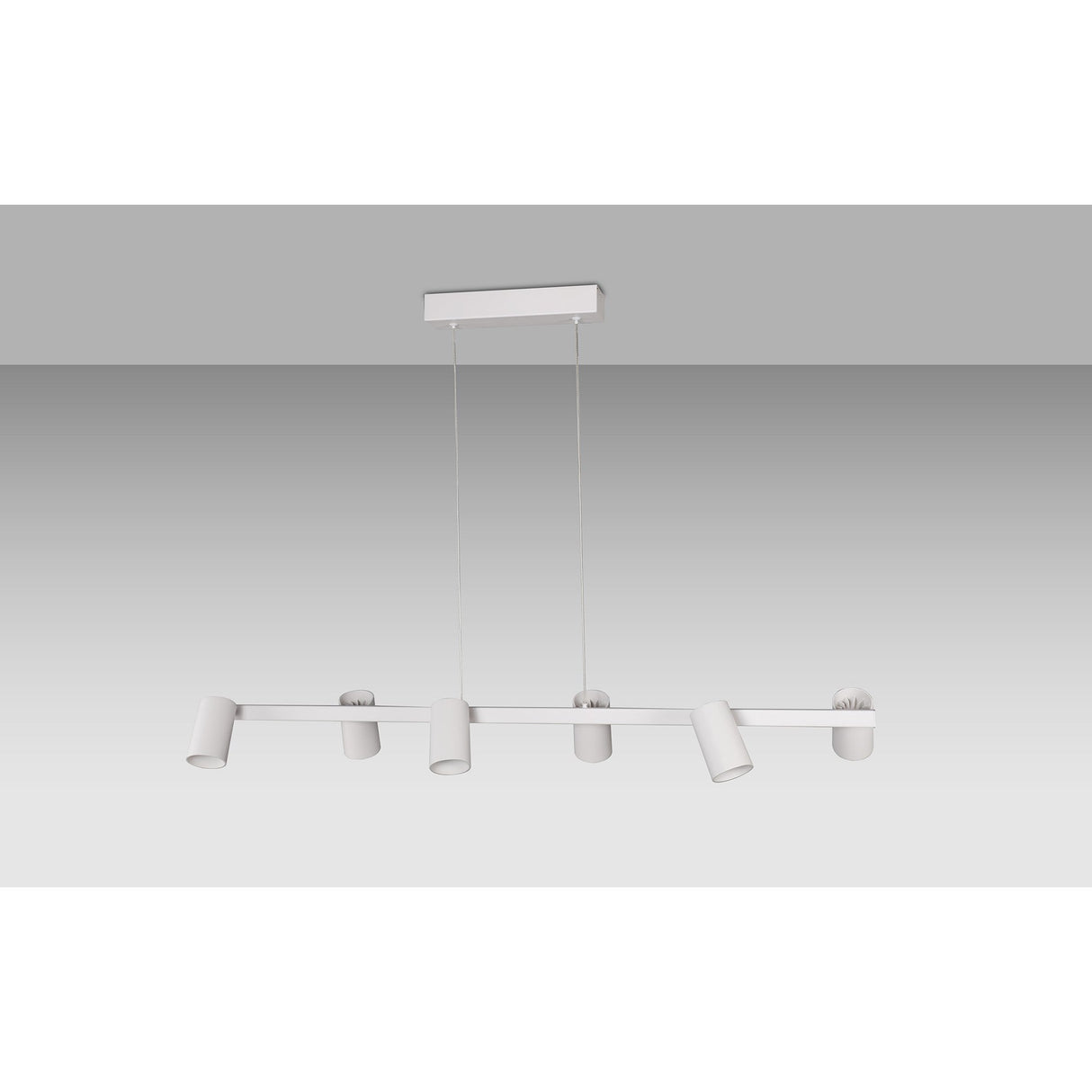 Sal 6 Light Spotlight Linear Suspension Light- Matt White