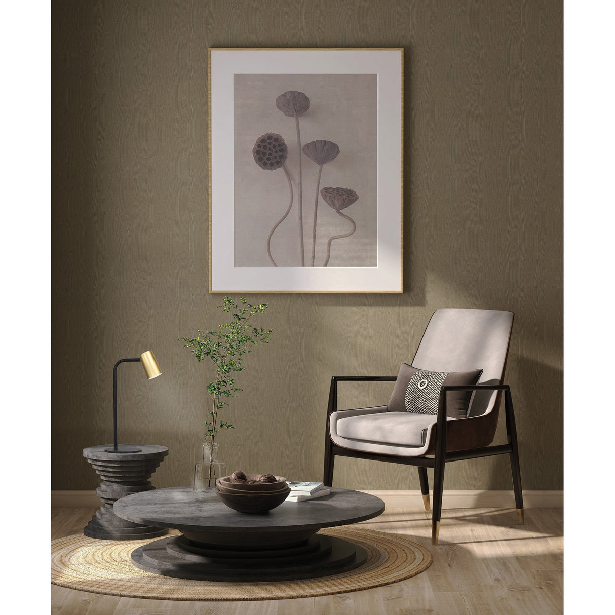 Sal Small 1 Light Table Lamp - Satin Gold.Matt Black