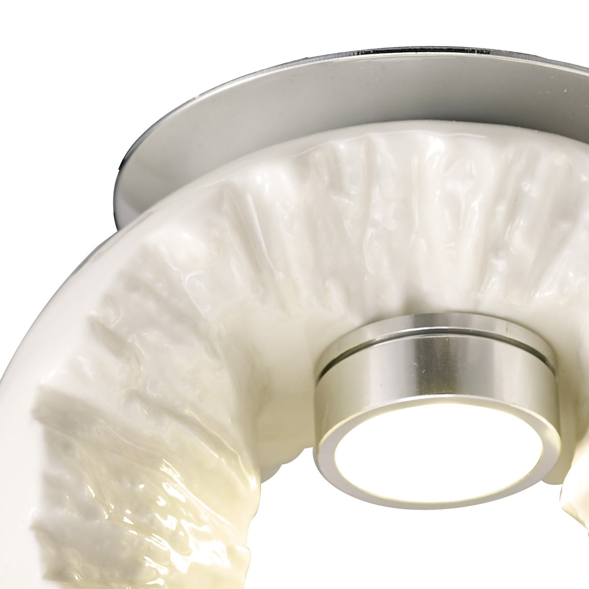 Salvio LED Round Ceramic Semi-Flush Ceiling Light 4200K 3W - White