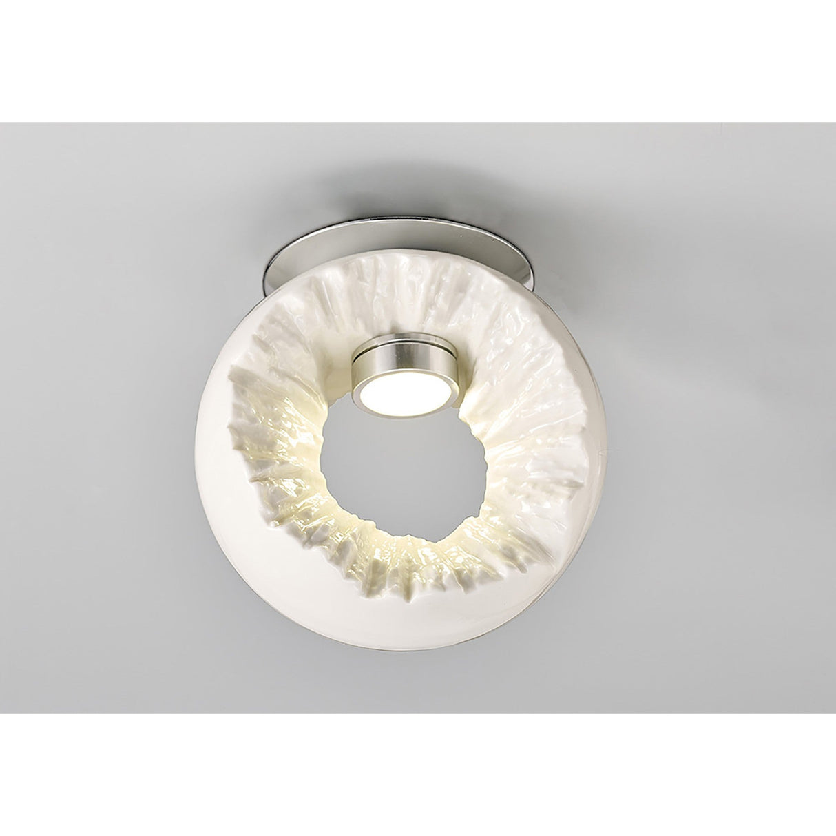 Salvio LED Round Ceramic Semi-Flush Ceiling Light 4200K 3W - White