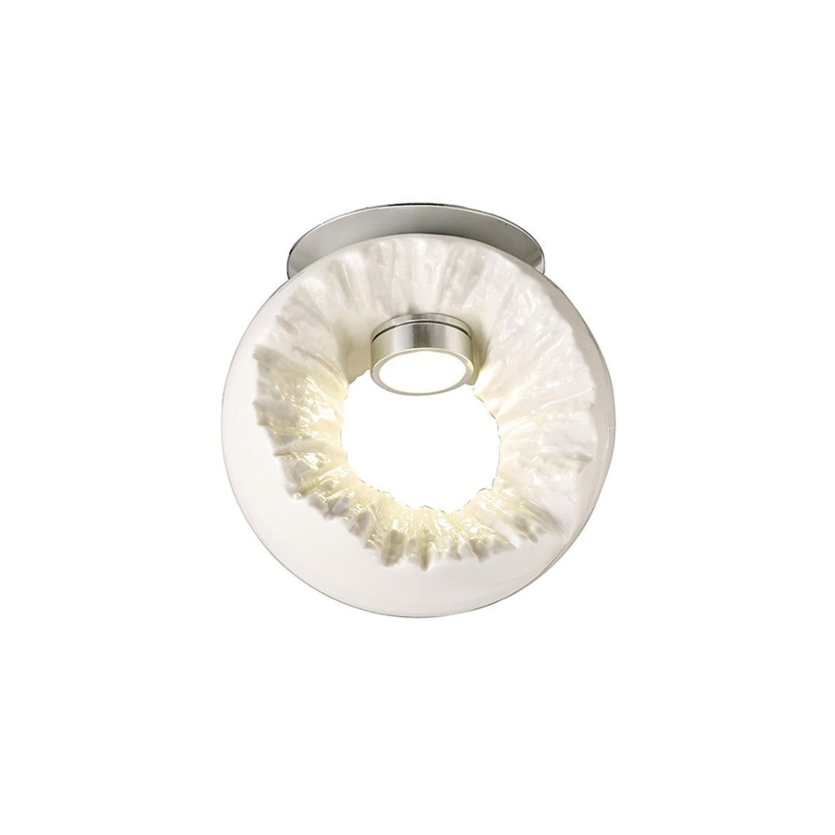 Salvio LED Round Ceramic Semi-Flush Ceiling Light 4200K 3W - White