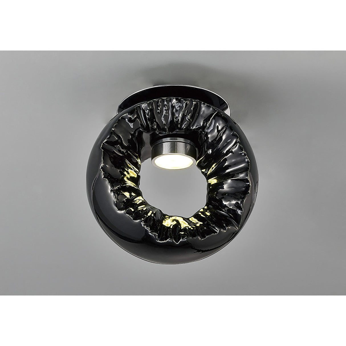Salvio LED Round Ceramic Semi-Flush Ceiling Light 4200K 3W - Black