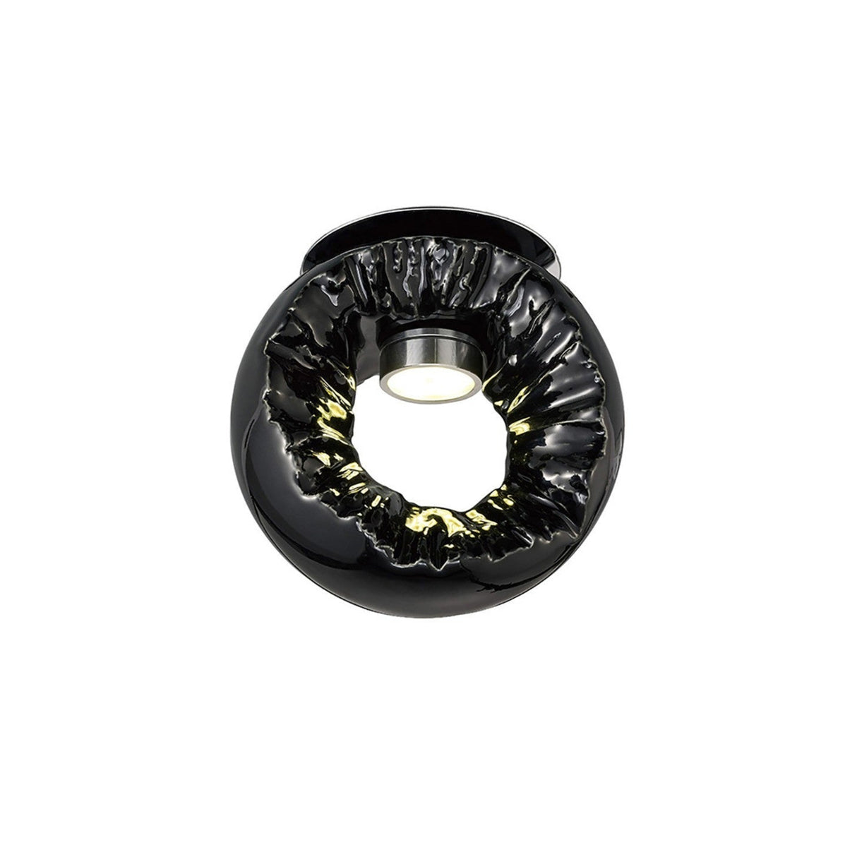 Salvio LED Round Ceramic Semi-Flush Ceiling Light 4200K 3W - Black