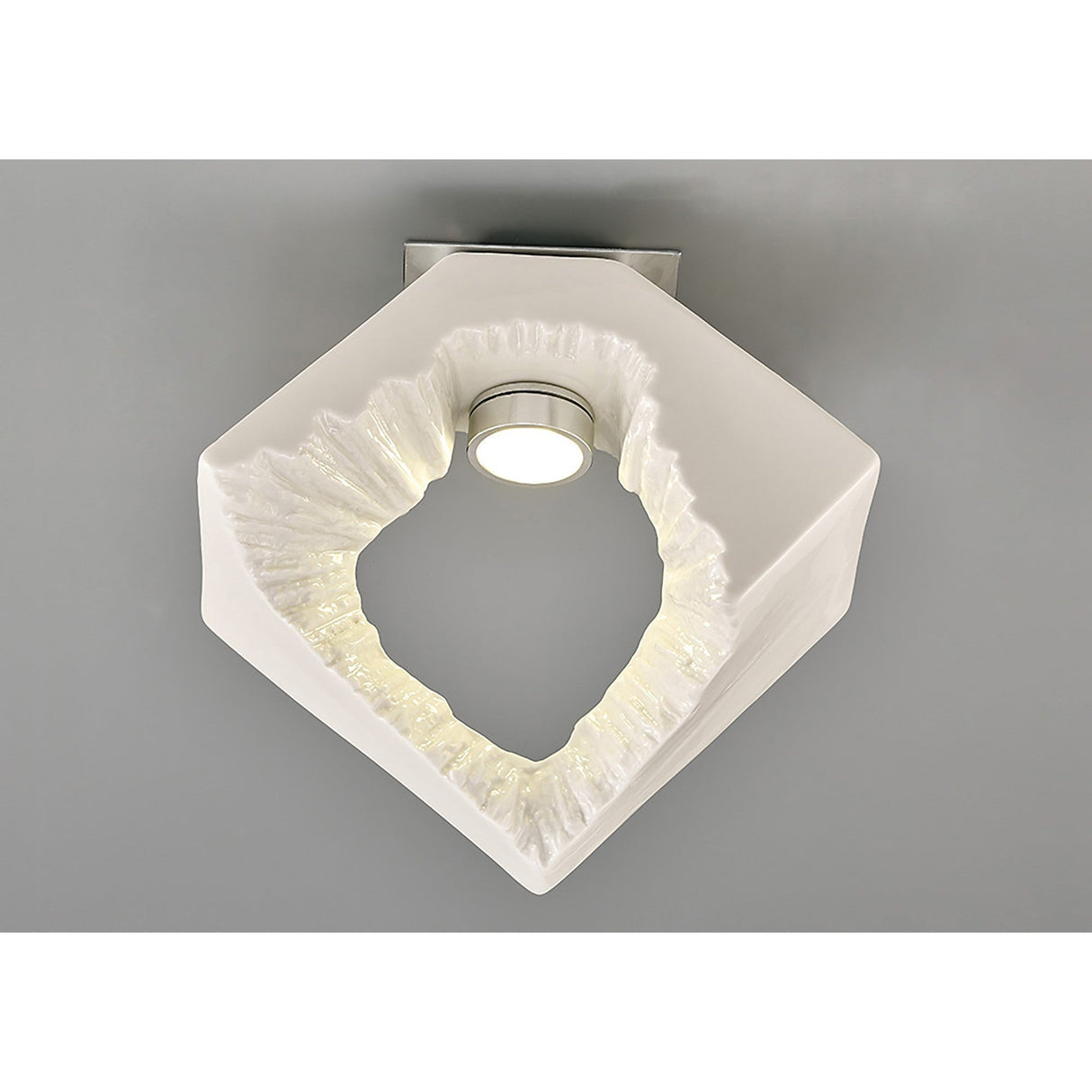 Salvio LED Square Ceramic Semi-Flush Ceiling Light 4200K 3W - White