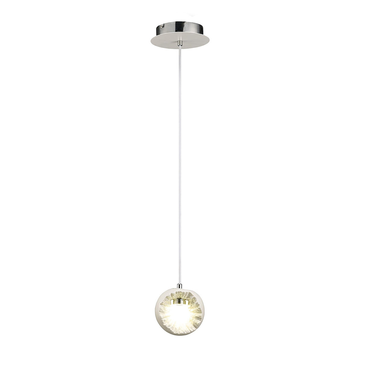 Salvio 15cm Ceramic LED Pendant Light 3W 4200K - Chrome & White